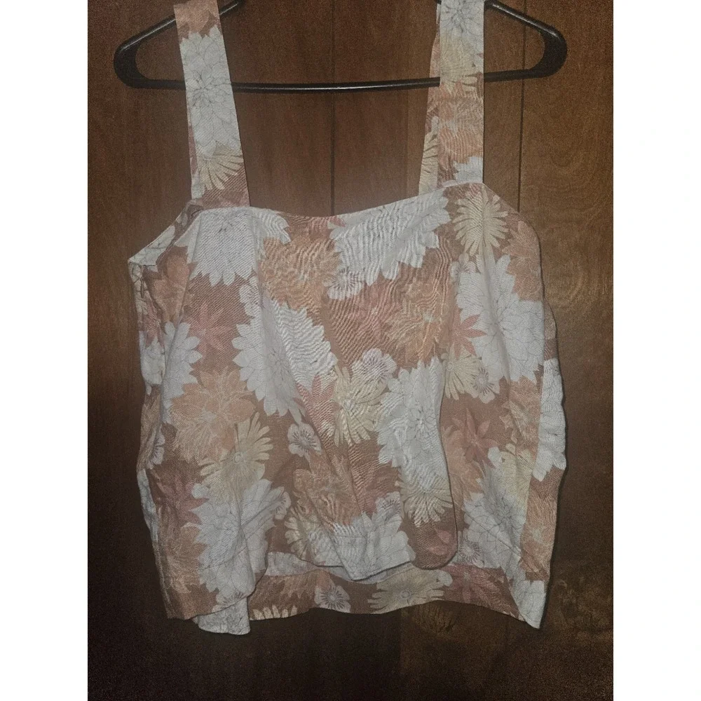 Faherty Women's Sands Linen Tank in Warm Jicaro Island | EUC | Sz Medium - Picture 6 of 7